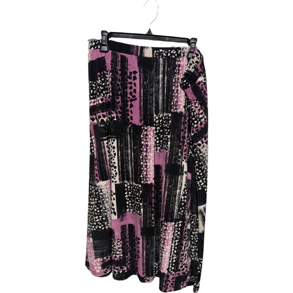 Bob Mackie Wearable Art Pink Black Boho Y2K Maxi Skirt NWT 1X Artsy Whimsical - Picture 4 of 7